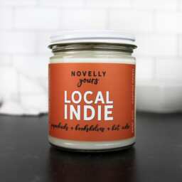 Book Candle - Local Indie Gift For Readers, Bookstore Themed, Cider & Book Pages Scented Soy Wax Candle, 9Oz - thumbnail 1