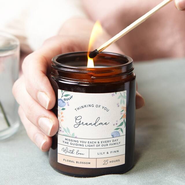 Personalised Thinking Of You Candle Gift Apothecary Soy Wax - image 1