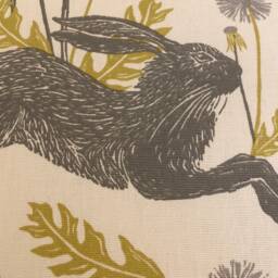 "Hare Print Cushion Covers Scandinavian Style, Mineral Blue & Grey - Set Of 2 16""-24" - thumbnail 2