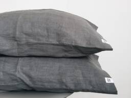 Linen Pillowcase Set Of 2, Stonewashed European Flax Linen, Breathable Cooling Pillow Covers, Minimalist Neutral Bedding, Gray Grey Stone