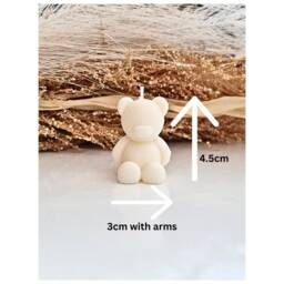 Baby Shower Mini Teddy Bear Pillar Candles For Party Favour Birthday Soy - thumbnail 2