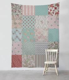 Patchwork - Wall Tapestry Tapestry Boho Hangings Wanderlust Bohemian Home Decor Dorm T#21 - thumbnail 1