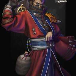 Auron Final Fantasy X 3D Printed Figure - 110 Scale - thumbnail 2