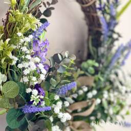 Eucalyptus Lavender Wreath For Front Door, Spring Summer Door Wreath, All Season Handmade Christmas Wall Decor, Gift Her - thumbnail 3