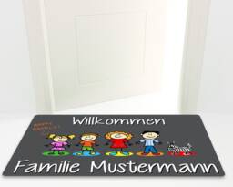 Floor Mat With Name, Individually Designed Xl 80X60 Non-Slip - Washable High-Quality Outdoor Area Dirt Trap Door