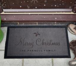 Ornate Christmas Family Doormat - Personalised Boutiquegifts - thumbnail 1