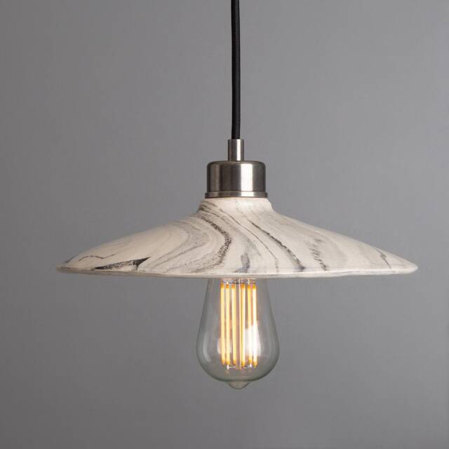 Pyrus Marbled Ceramic Pendant Light, 11'' - 28cm - image 1