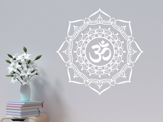 Wall Decals Mandala Yoga Namaste Om Ornament Indian Om-Symbol Geometric Moroccan Pattern Decal Vinyl Sticker Home Art Decor Room Ms616 - image 1