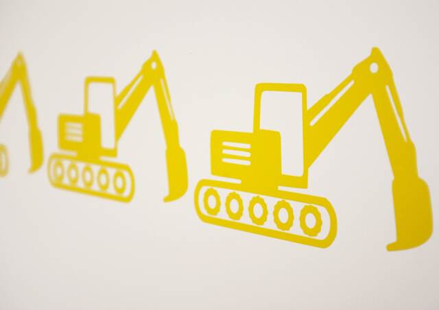 Jcb Style Digger Excavator Vinyl Wall Art Decals/Stickers - Various Colours - image 1