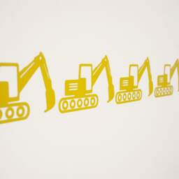 Jcb Style Digger Excavator Vinyl Wall Art Decals/Stickers - Various Colours - thumbnail 2