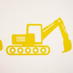 Jcb Style Digger Excavator Vinyl Wall Art Decals/Stickers - Various Colours - thumbnail 3