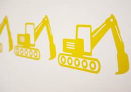 Jcb Style Digger Excavator Vinyl Wall Art Decals/Stickers - Various Colours