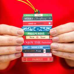 Personalised Books Christmas Tree Decoration, Family Bauble, Bookish Christmas, Custom Xmas Bauble - thumbnail 1