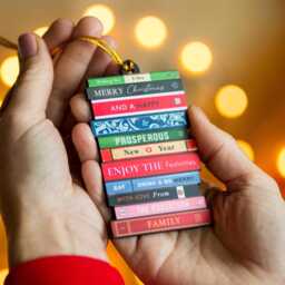 Personalised Books Christmas Tree Decoration, Family Bauble, Bookish Christmas, Custom Xmas Bauble - thumbnail 3