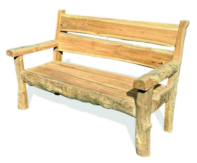 Rustic Solid Teak Chunky Garden Bench 170cm Wide - image 1
