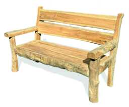 Rustic Solid Teak Chunky Garden Bench 170cm Wide