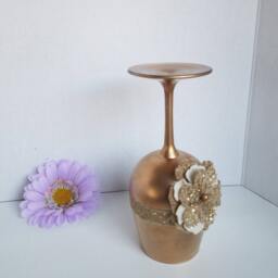 Wine Glass Candle Holder With Battery Operated Led Tea Light - thumbnail 2