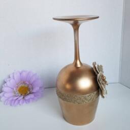 Wine Glass Candle Holder With Battery Operated Led Tea Light - thumbnail 3