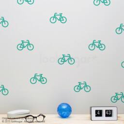 Bicycle Wall Decals With Wallpaper & Stencil Effect . Bike Stickers Cycling Art Lovers Gift Ap0048Tf - thumbnail 3