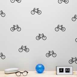 Bicycle Wall Decals With Wallpaper & Stencil Effect . Bike Stickers Cycling Art Lovers Gift Ap0048Tf - thumbnail 1