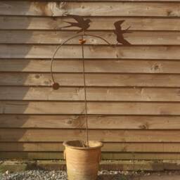 Rusty Metal Swallow Wind Rocker - Garden Art Decoration - thumbnail 2