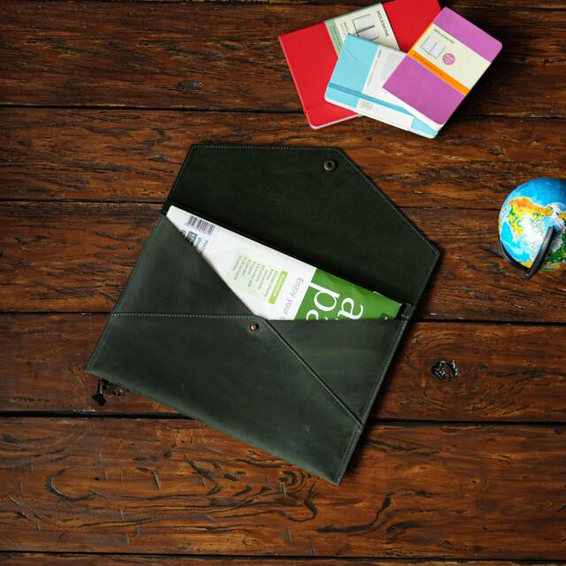 Personalized Leather Document Folder A4, Teacher Portfolio, Coworker Gift - image 1