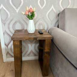 Small Coffee Table - Framhouse 40x35cm Rustic Bedside Handmade in UK - thumbnail 2