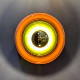 Ceramic Wall Lamp, Handmade Round Sconce Light, Colorful Flush Mount - thumbnail 4