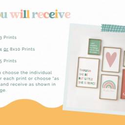 Coral & Green Gallery Wall Art - Girls' Bedroom Decor Print Set - thumbnail 3