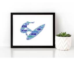 Personalised Surfer Unframed Print, Surfing Fitness Print - thumbnail 1