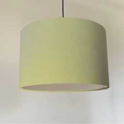 Sage Green Cotton Drum Lampshade, White Lining