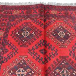 3x5 Ft Red Afghan Outdoor Rug, Khal Mohammedi Bukhara Handmade Turkmen Oriental Geometric Living Room D??cor Office Area Rug - thumbnail 3