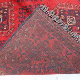 3x5 Ft Red Afghan Outdoor Rug, Khal Mohammedi Bukhara Handmade Turkmen Oriental Geometric Living Room D??cor Office Area Rug - thumbnail 4
