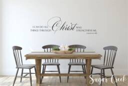 I Can Do All Things Through Christ Philippians 413 - Vinyl Wall Decal - Scripture-Bible Verse - Home Decor - Family Art - Diy - Sign Making - thumbnail 1