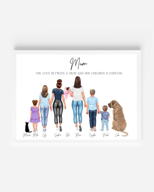Personalised Mum Print, & Children Mothers Day Gift, Birthday Gift For Mum, Christmas Mummy Mam - image 1