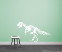 T-Rex Skeleton Vinyl Wall Decal, Kids Dinosaur Sticker - thumbnail 1