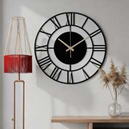 Modern Metal Wall Clock, Silent Roman Numeral Clock, Farmhouse Decor, Valentines Gift, Home Decor, Custom Clock, Black Clock - thumbnail 3
