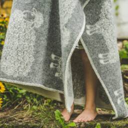 Natural New Zealand Wool Blanket Reversible Sheep Throw, 90x130 cm - thumbnail 3