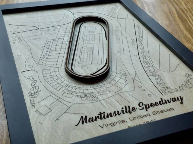 Martinsville Speedway Wall Art Laser Engraved Wood, Nascar Gift - image 1