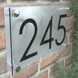 Modern Contemporary Property Number Door Sign Plaque - Presa4-27B-S-C - thumbnail 3