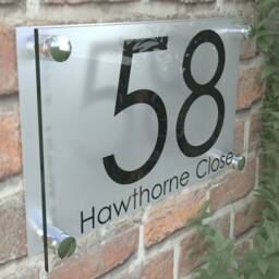 Modern Contemporary Property Number Door Sign Plaque - Presa4-27B-S-C - thumbnail 2