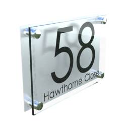Modern Contemporary Property Number Door Sign Plaque - Presa4-27B-S-C - thumbnail 1