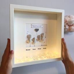 Family Rock Personalised Pebble Art Picture Frame Gift Stone Family Unique Mum Dad Nana New Baby Growing Grandparents - thumbnail 3