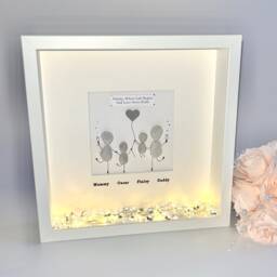 Family Rock Personalised Pebble Art Picture Frame Gift Stone Family Unique Mum Dad Nana New Baby Growing Grandparents