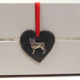 Boston Terrier Design Slate Heart - 2026 Christmas Ornament Decoration Gift Dog Mum - thumbnail 4