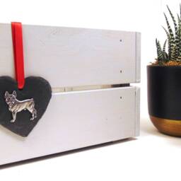Boston Terrier Design Slate Heart - 2026 Christmas Ornament Decoration Gift Dog Mum - thumbnail 3