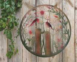 Handmade Peeling 60cm Wall Plaque Of Robin Birds Made From Powder Coated Steel Indoor/Outdoor Garden Wall Art - thumbnail 2