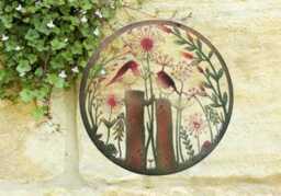 Handmade Peeling 60cm Wall Plaque Of Robin Birds Made From Powder Coated Steel Indoor/Outdoor Garden Wall Art - thumbnail 1