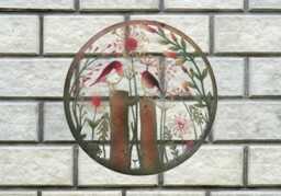 Handmade Peeling 60cm Wall Plaque Of Robin Birds Made From Powder Coated Steel Indoor/Outdoor Garden Wall Art - thumbnail 3