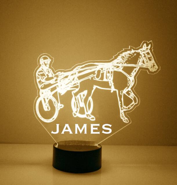 Light Up Trotter Horse, Custom Engraved Night Light, Personalized Free, 16 Color Options With Remote Control, Horse Desk Lamp - image 1